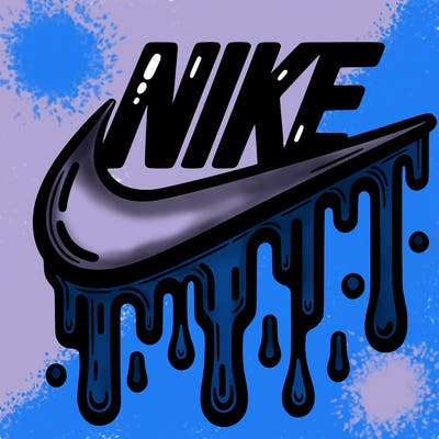 dripping nike logo