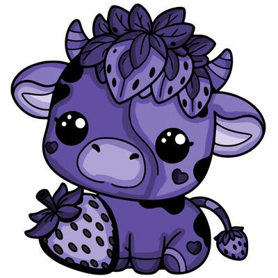 cute strawberry cow