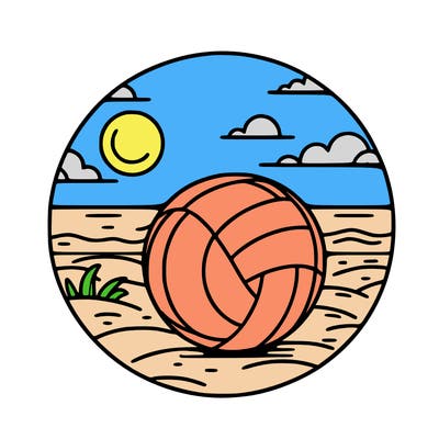 volleyball on a beach