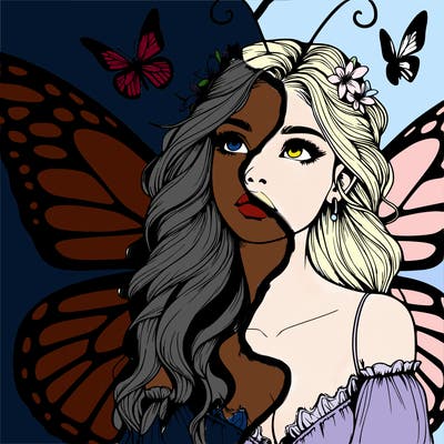 butterfly fairy realistic girl