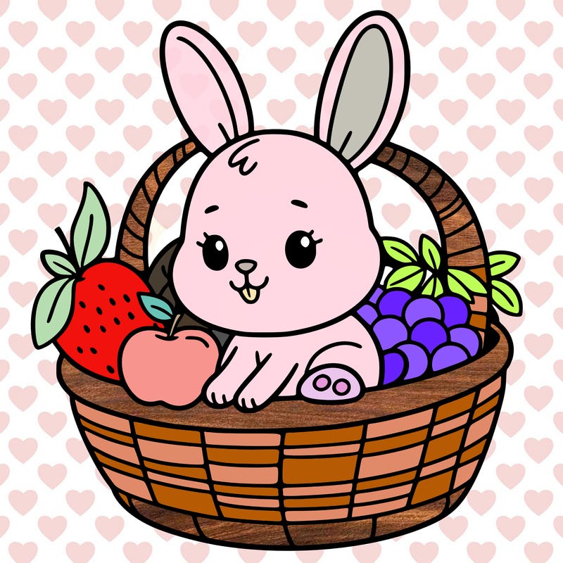 bunny in a fruit basket