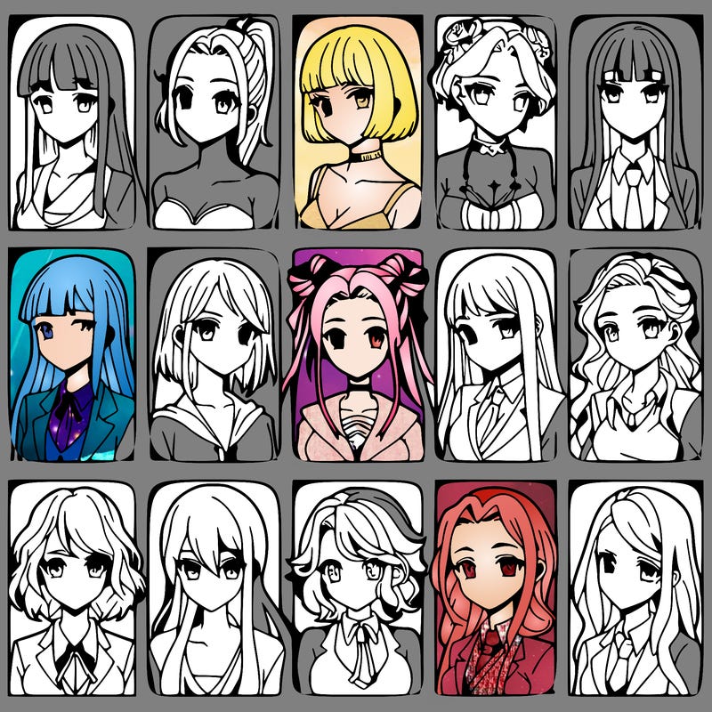 girls that look diffrent anime