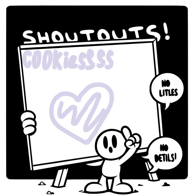 blank canvas that says above it shoutouts