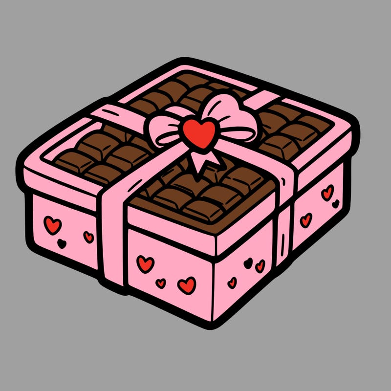 a box of chocolate for valentines day