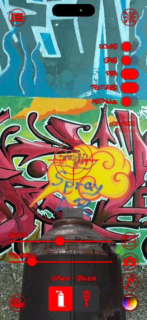 Graffiti Spray AR - Virtual graffiti painting in augmented reality with a spray can