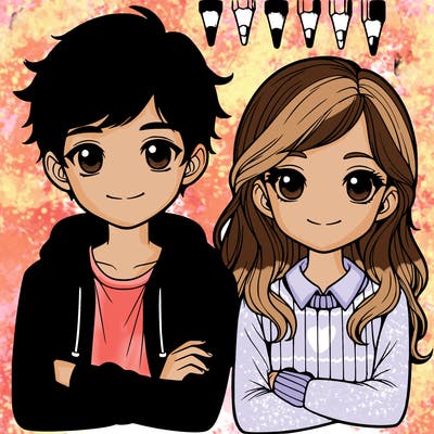 a boy and girl realistic