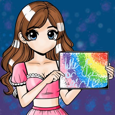 realistic pretty girl holding blank sign