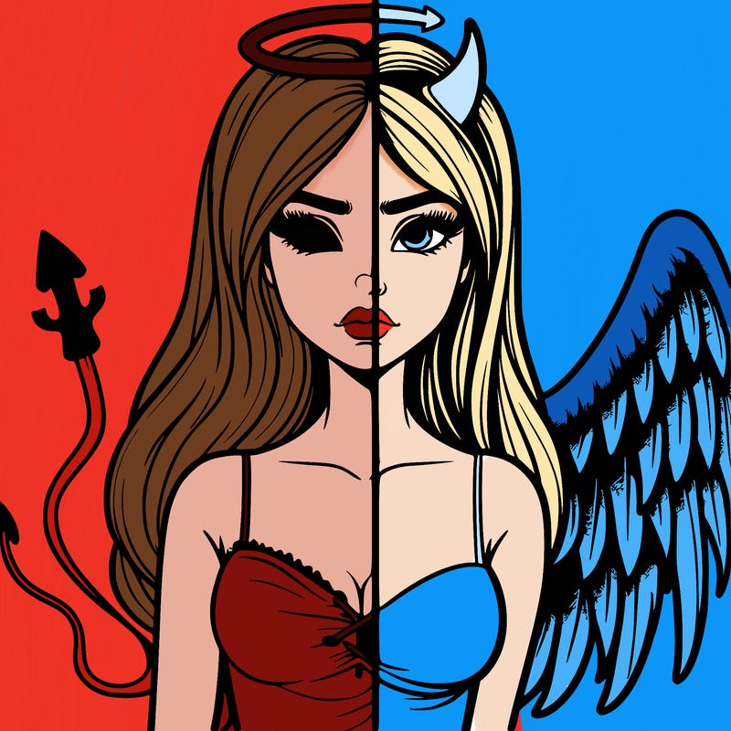 devil vs angel realistic girl