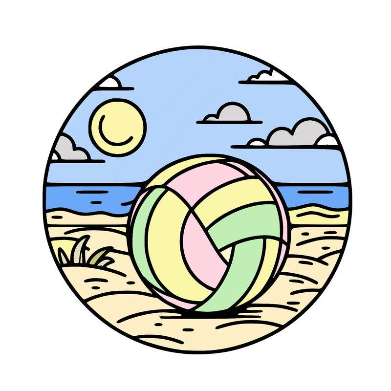 volleyball on a beach