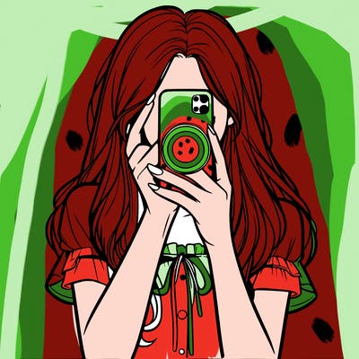 a realistic girl holding her phone taking pictures