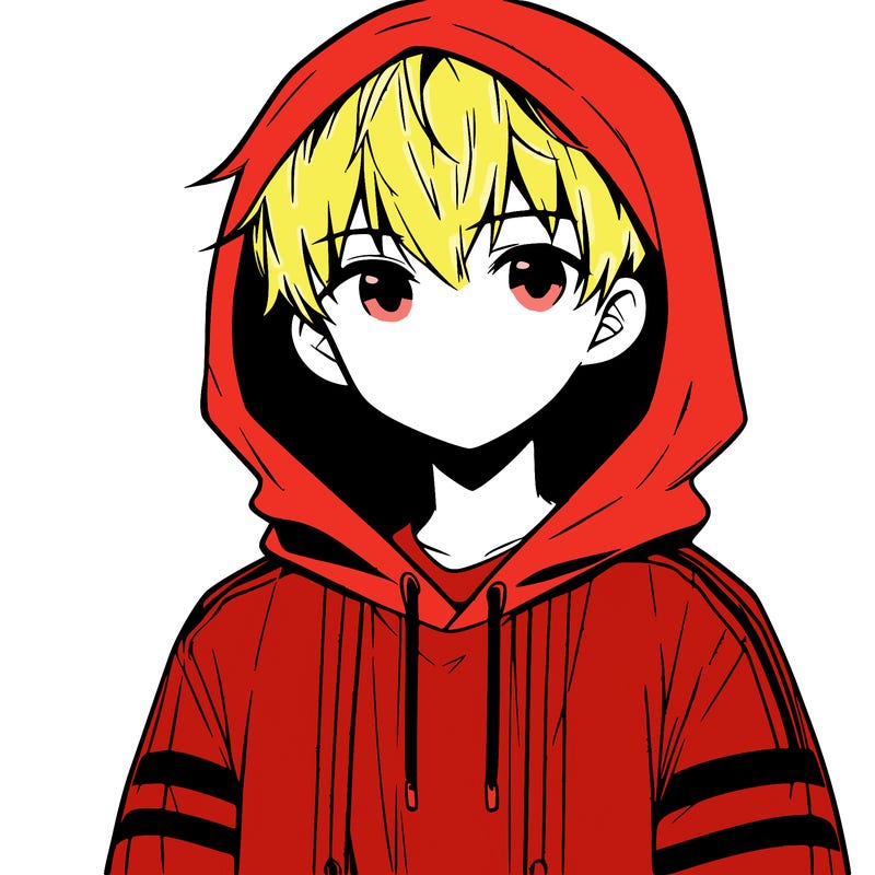 manga boy in a hoodie