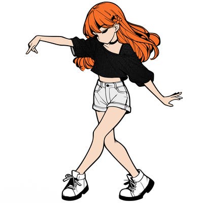 realistic girl danceing