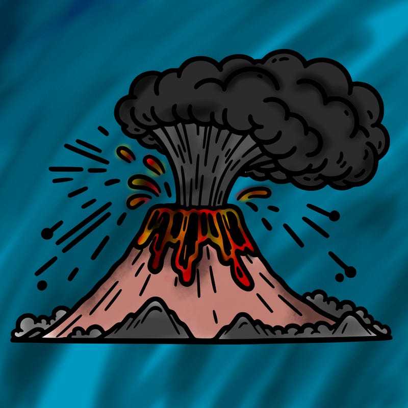volcano erupting