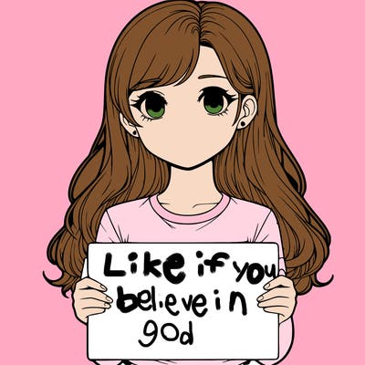 realistic girl holding a sign