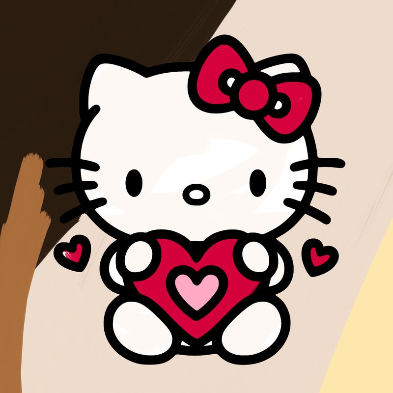 cute hello kitty with heart