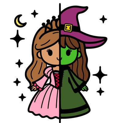 split princess and witch