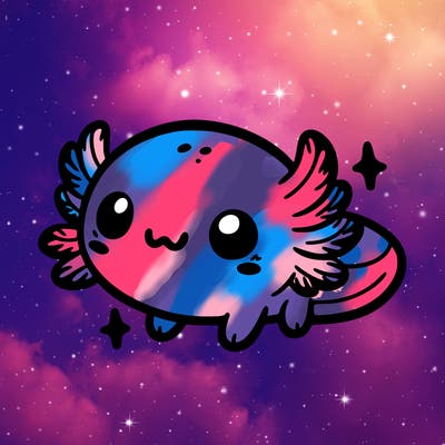 cute easy baby axolotl