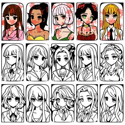 girls that look diffrent anime