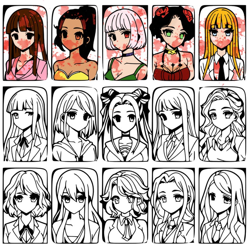 girls that look diffrent anime