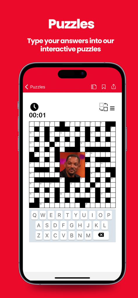 Daily Star Newspaperモバイルアプリケーション内のインタラクティブなクロスワードパズル。