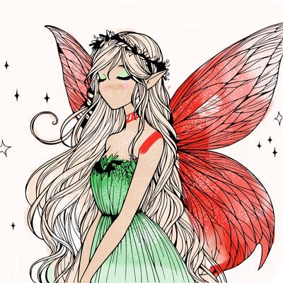 ethereal realistic fairy girl