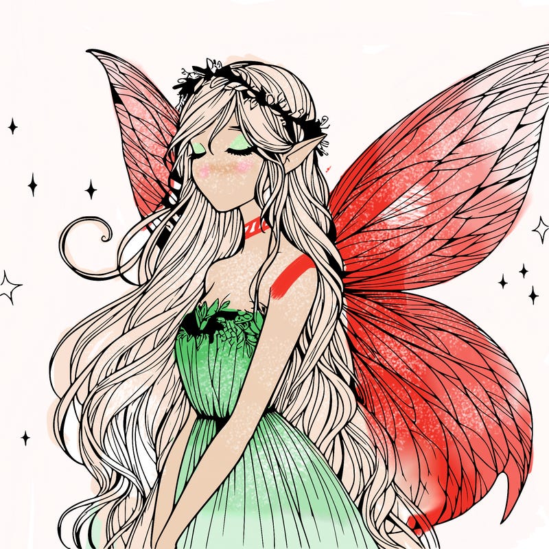 ethereal realistic fairy girl