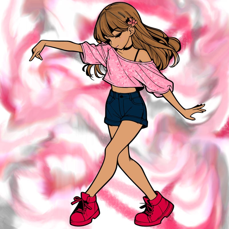 realistic girl danceing