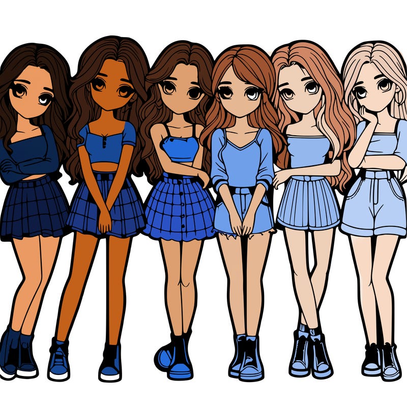 a group of girls realistic