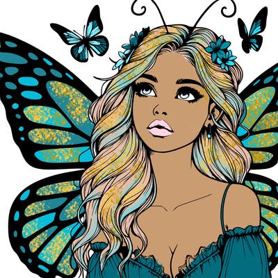 butterfly fairy realistic girl