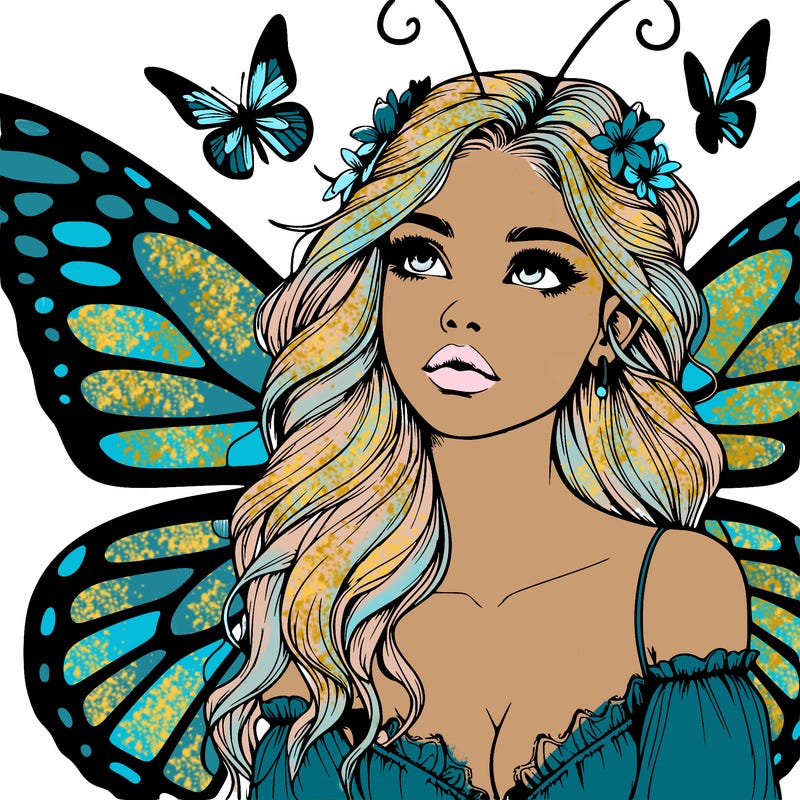 butterfly fairy realistic girl