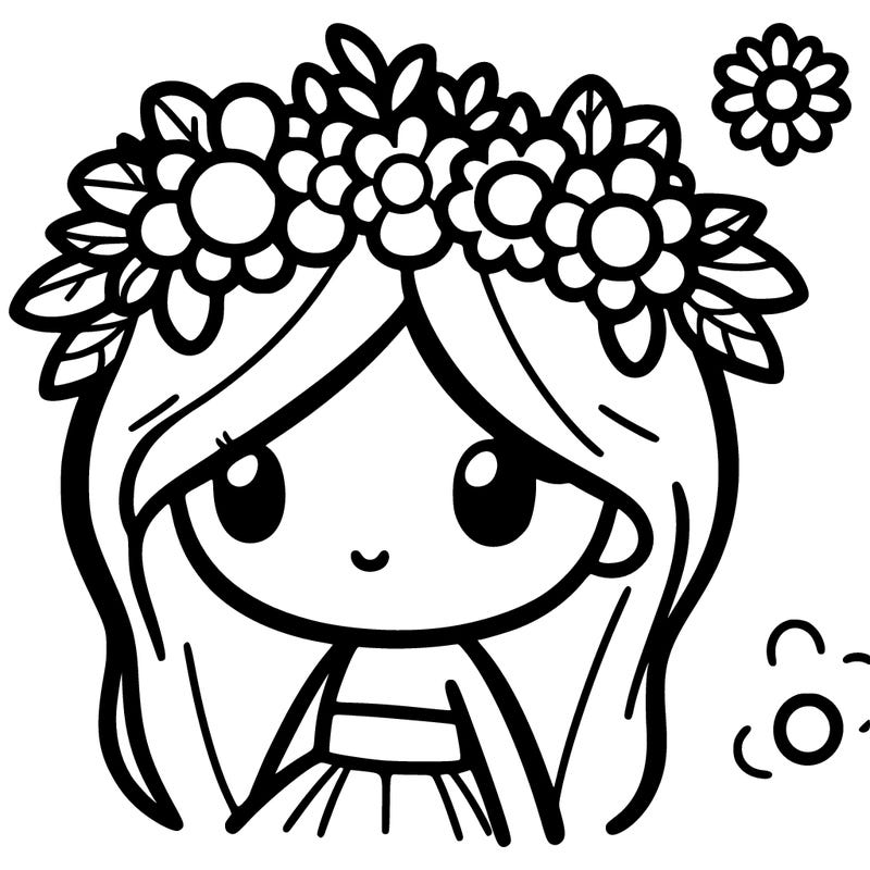girl with flowers crown