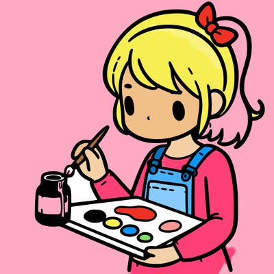 a girl who is painting