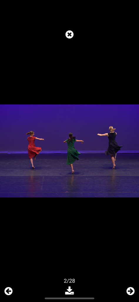 Dakiki - by DanceComp Genie - Three dancers performing on stage in the Dakiki app media viewer