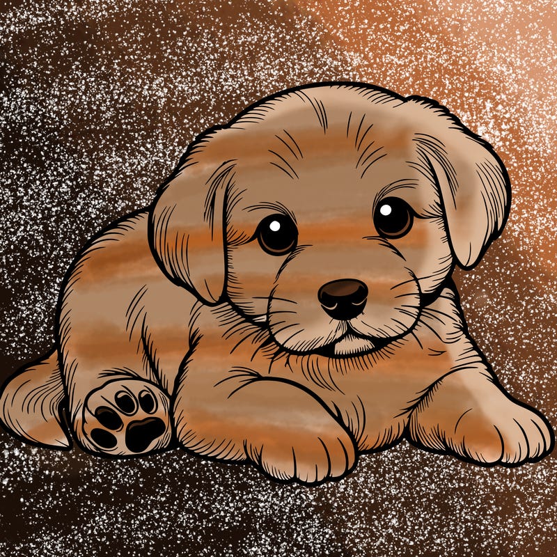 a cute realistic puppy