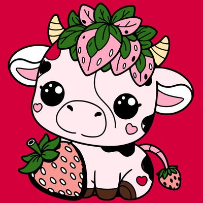 cute strawberry cow