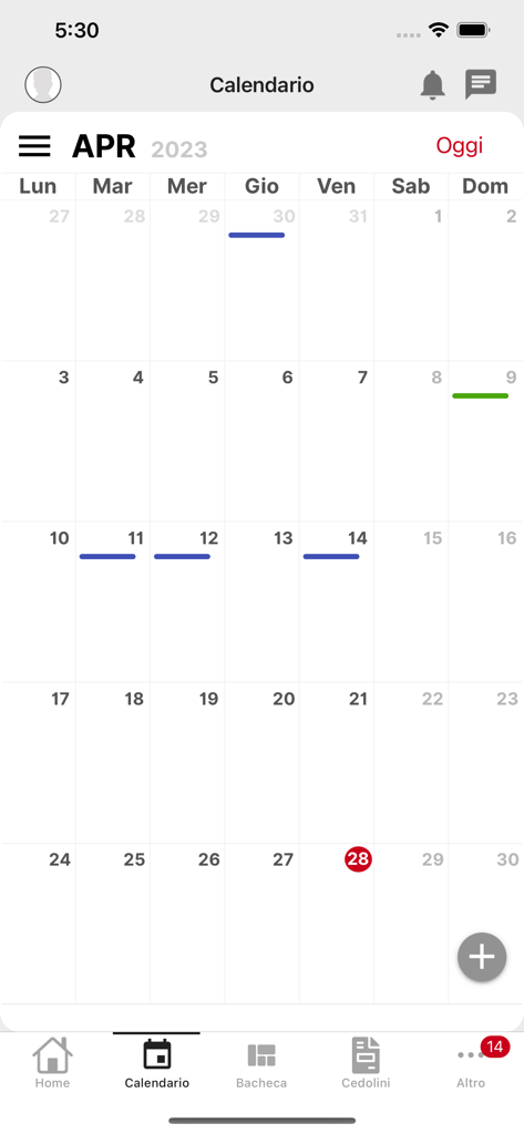 HR INAZ - HR INAZ mobile app interface showing the attendance calendar screen