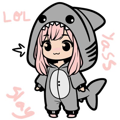 girl in shark onesie