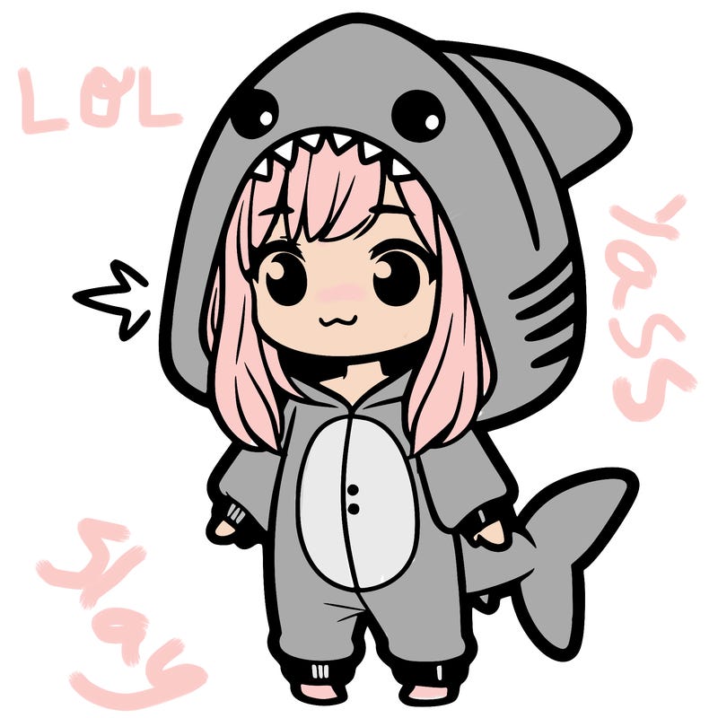 girl in shark onesie
