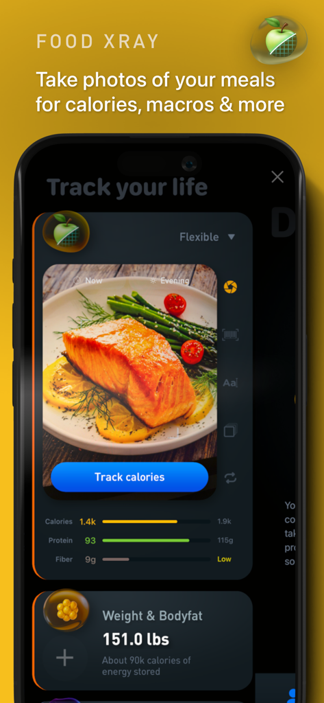 Gyroscope - Gyroscope app Food XRAY feature for meal photo calorie and macro tracking