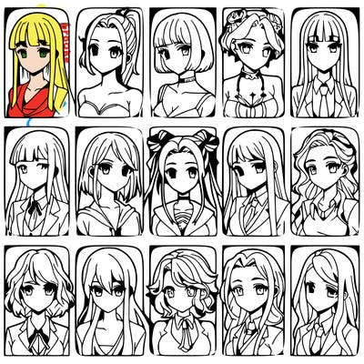 girls that look diffrent anime