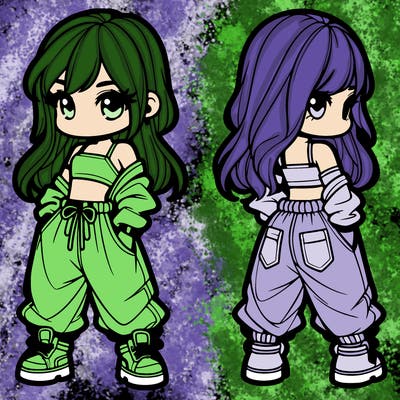 girl in crop top and baggy pants