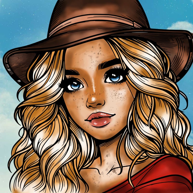realistic girl with hat