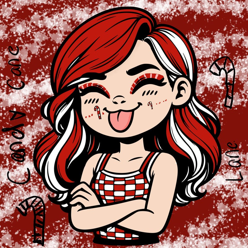 realistic girl crossing her arms and wearing a tank top with her tongue held out she has long hair