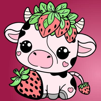 cute strawberry cow