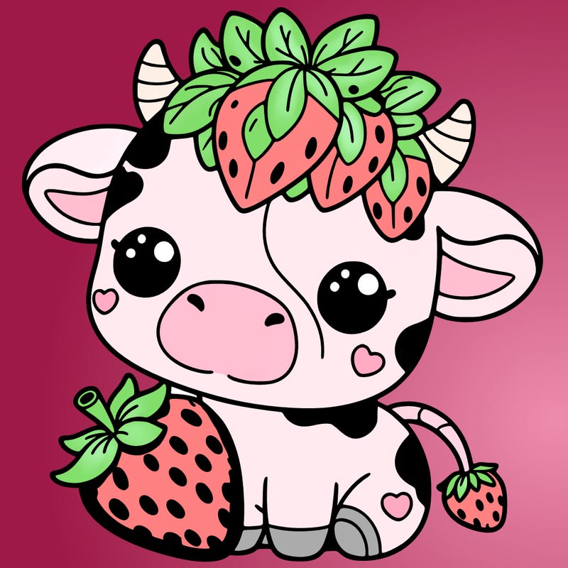 cute strawberry cow