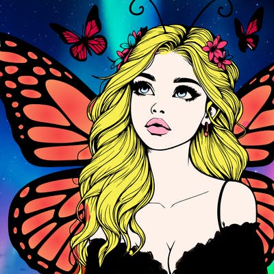 butterfly fairy realistic girl