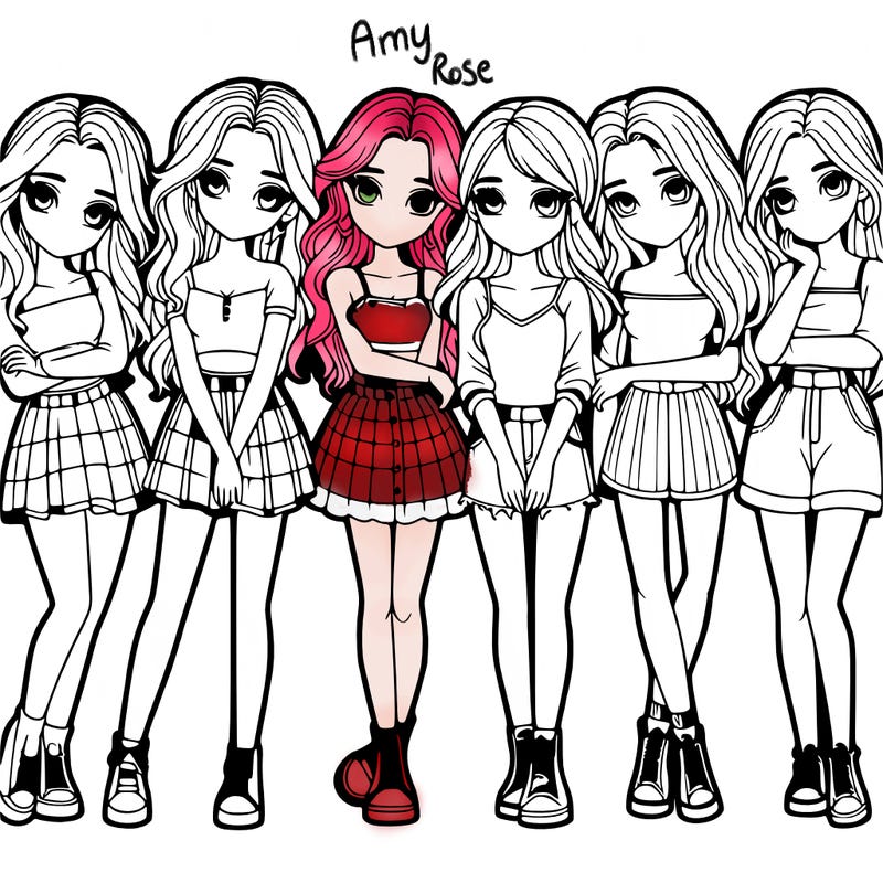 a group of girls realistic