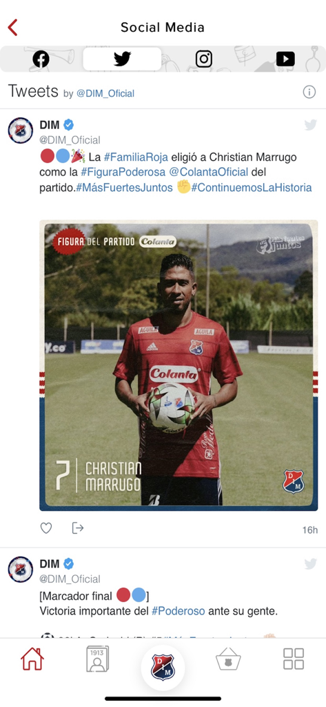 DIM Plus - A screenshot of the social media feed in the DIM Plus app