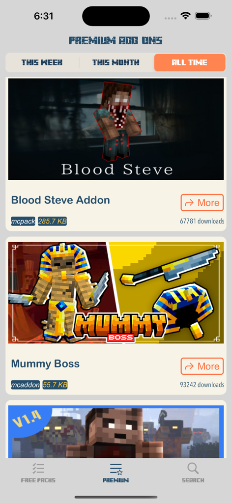 MODS FOR MINECRAFT MCPE ADDONS - Ein Katalog von Premium-Minecraft-PE-Addons, einschließlich Blood Steve und Mummy Boss Mods.
