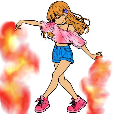 realistic girl danceing